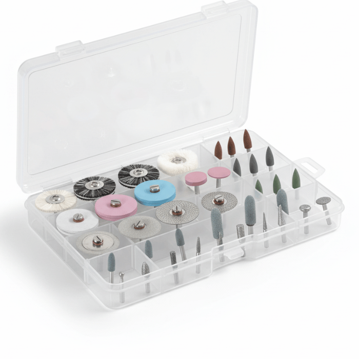 Polishing and Finishing Kit for Prosthetics with 38 Pieces