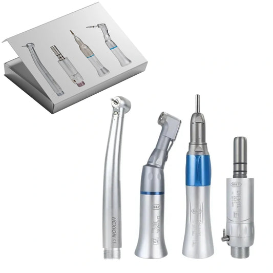 Set with 4 Dental handpieces of High and Low speed with LED Light