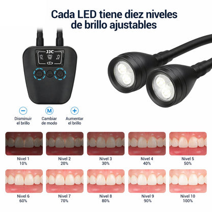 Dual LED Lighting for Dental Photography – Compatible with All Camera Models | Adjustable Brightness in 10 Levels
