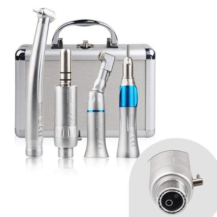Set with 4 Dental handpieces of High and Low speed with LED Light